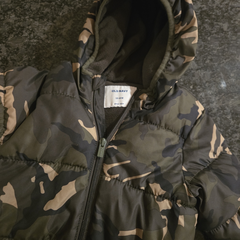 Old Navy Green and Brown Camouflage Jacket